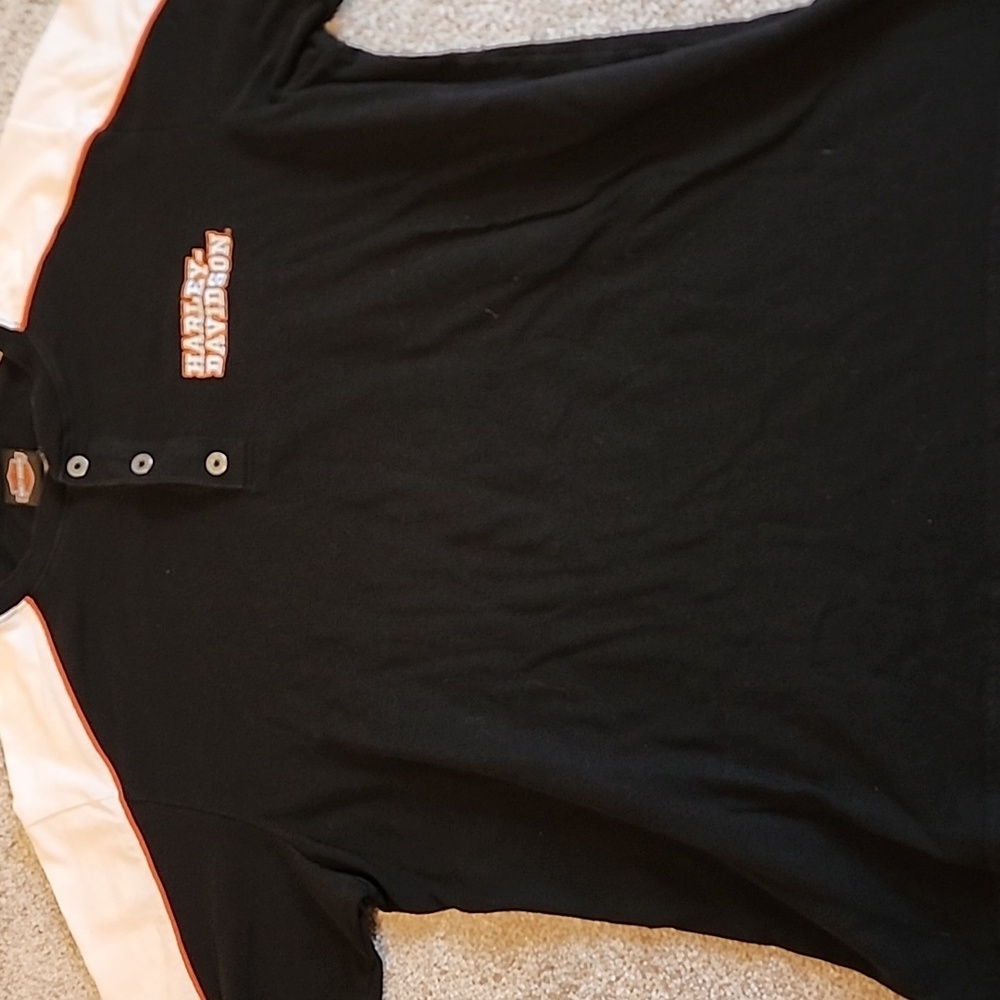 Harley-Davidson Motorcycles Mens T-shirt Size XL, Black, White, Orange